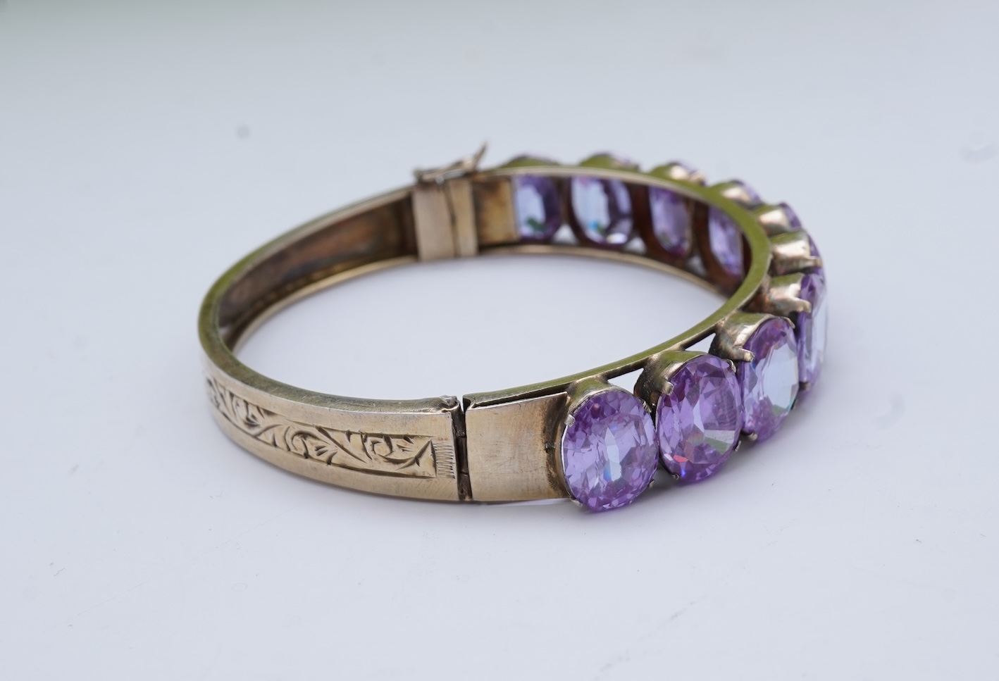 A paste necklace, early 20th century, and a cubic zirconia bracelet